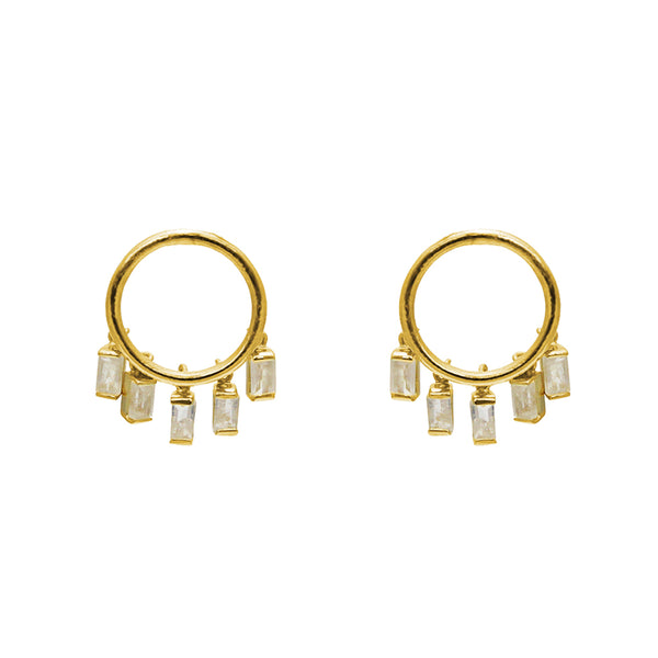 Hayes moonstone gold earrings