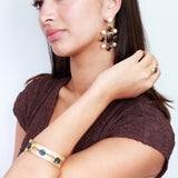 Ramio semi-precious gold cuff bracelet