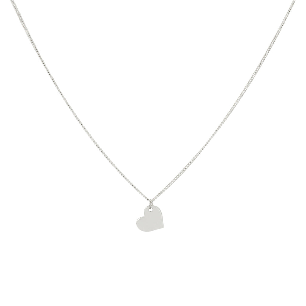 Heart flat pendant necklace