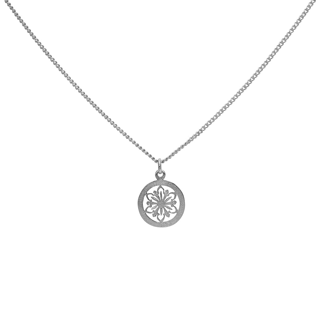 Filigree flower disc necklace