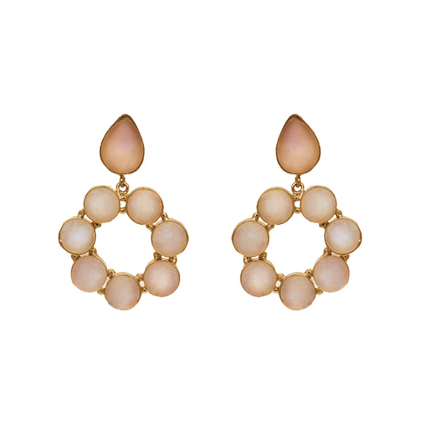 Aune semi precious gold earrings