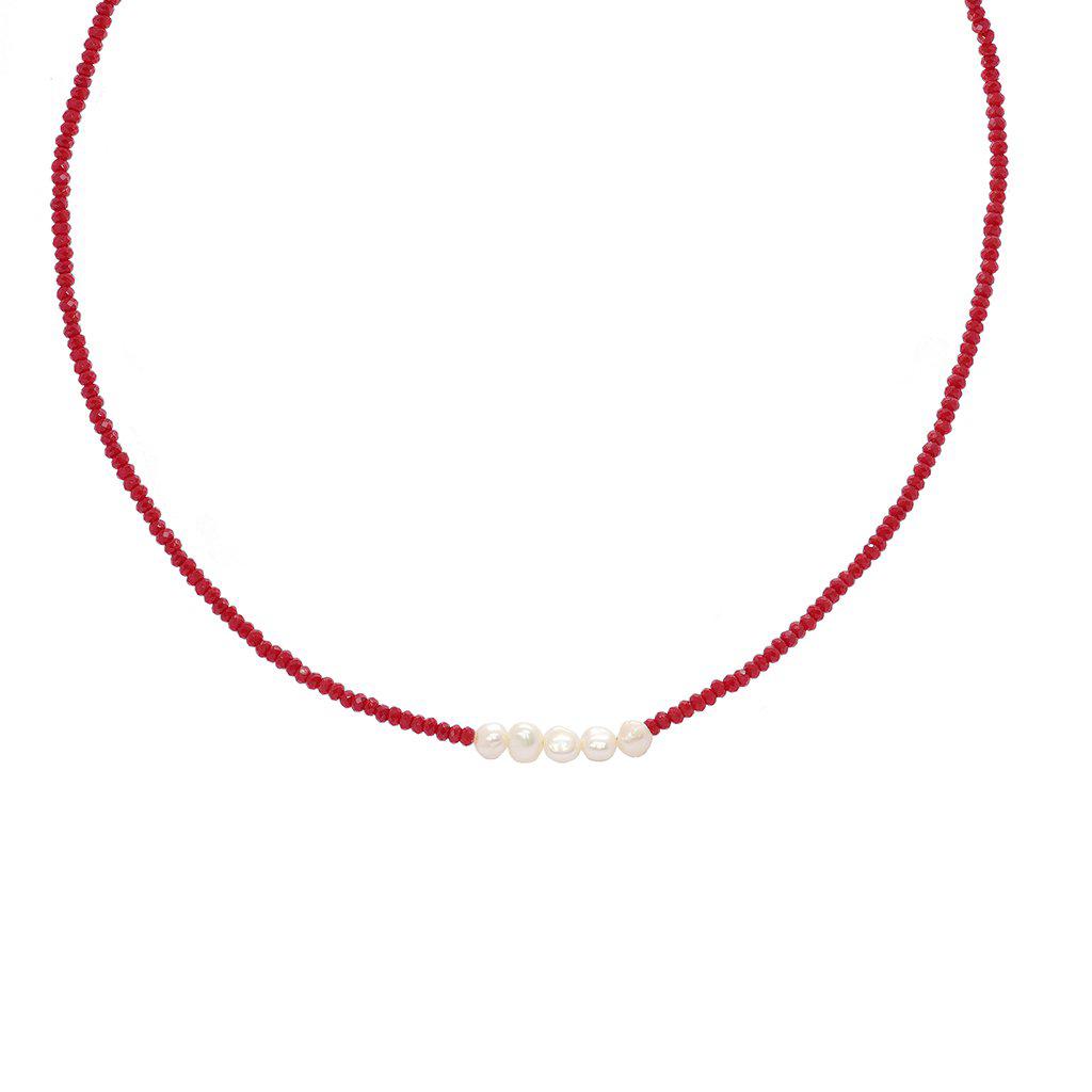 Darby natural pearl red necklace