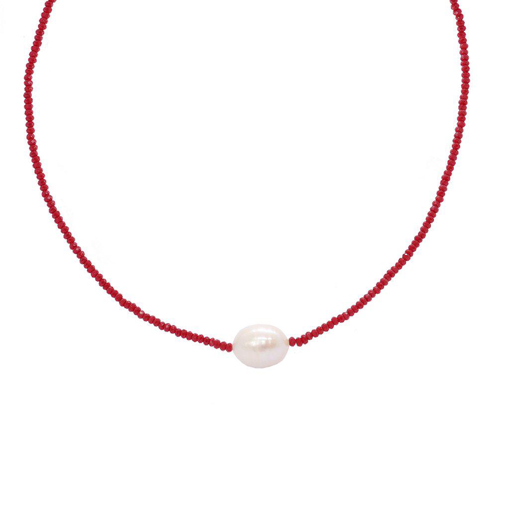 Darby natural pearl red necklace