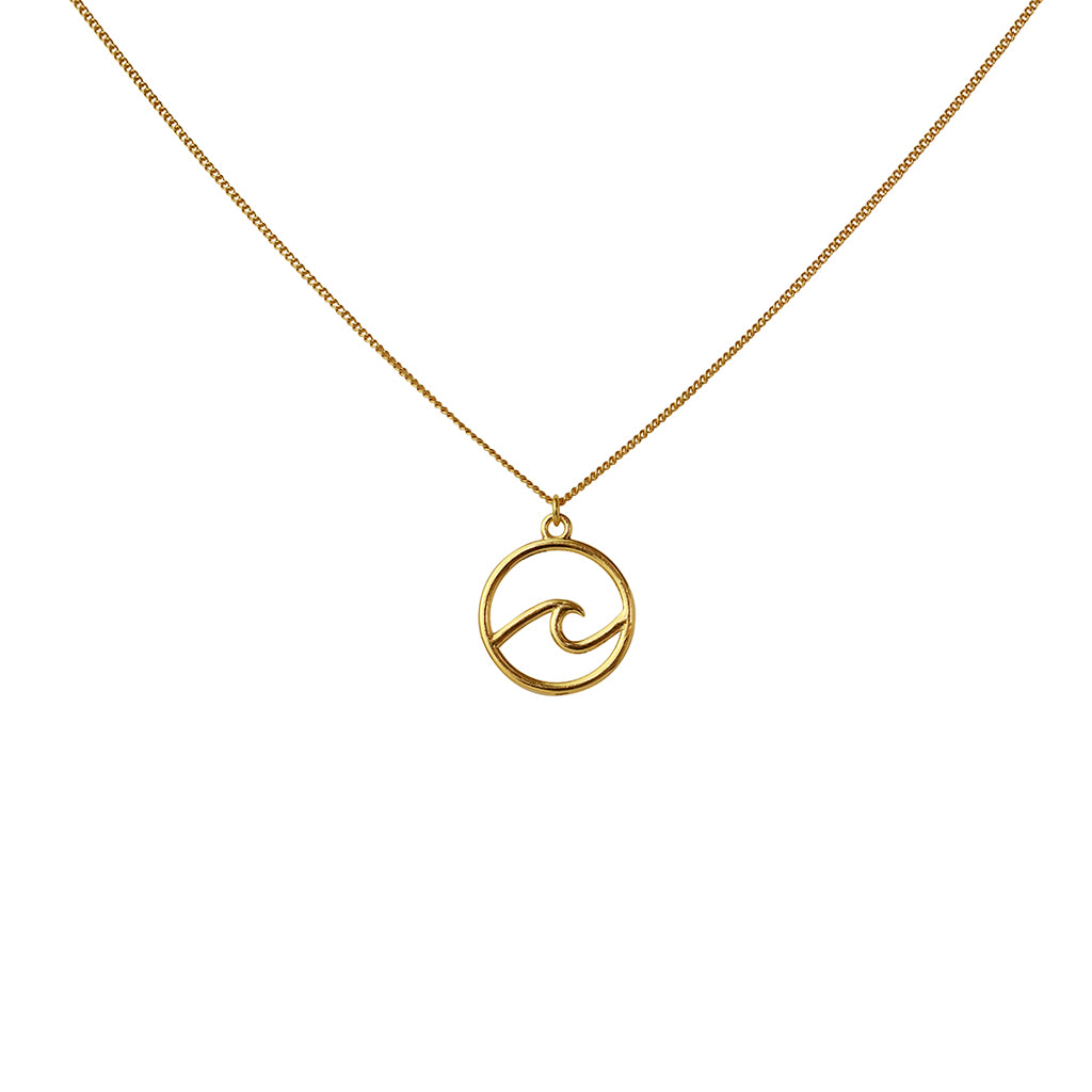 Jadie gold wave pendant