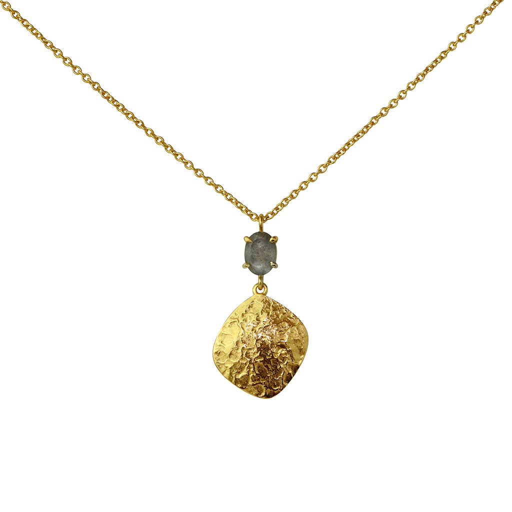 Dasya hammered gold pendant