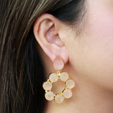 Aune semi precious gold earrings