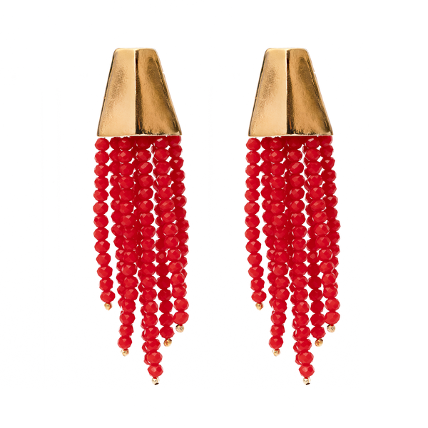 Rusa tassel semi-precious earring