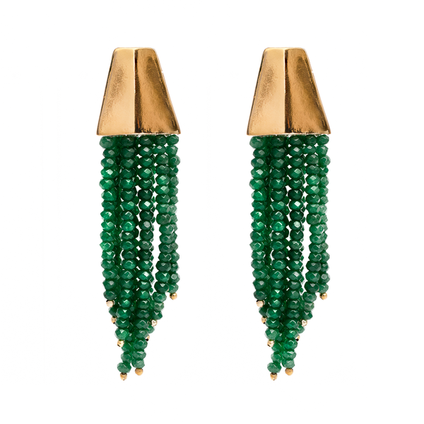 Green deals tassel earrings