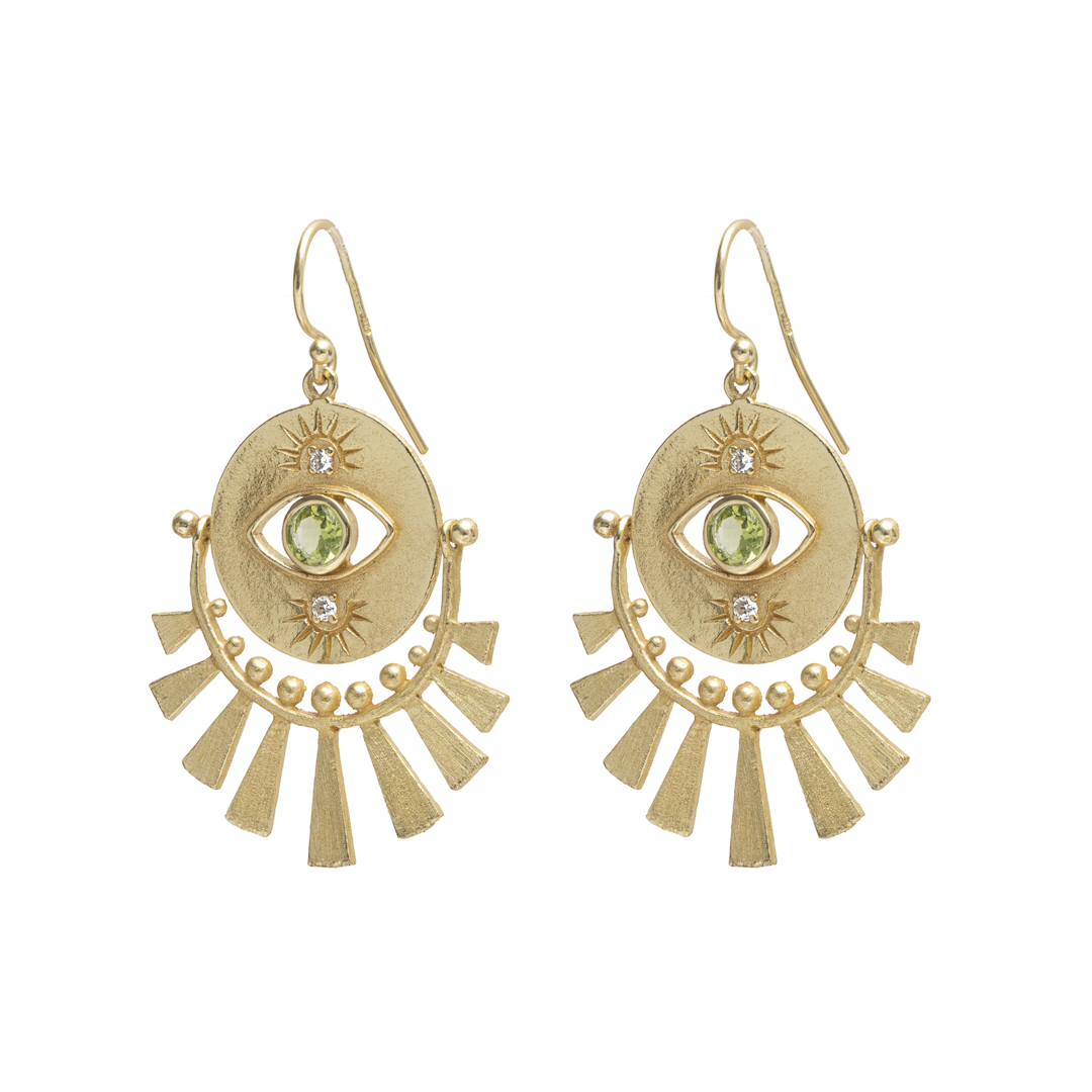 Rico evil eye moonstone earrings