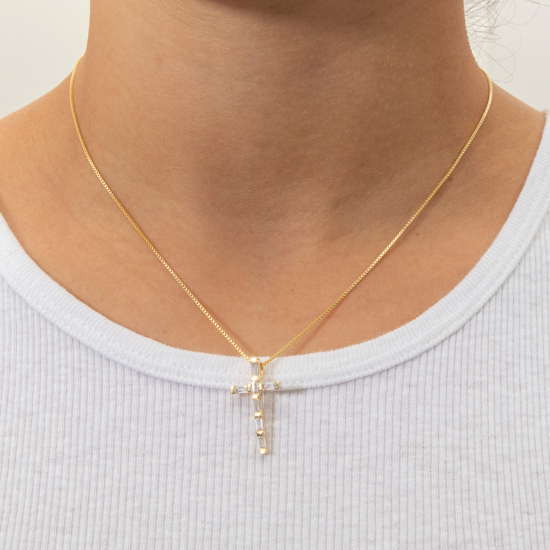 Angara crystal cross pendant