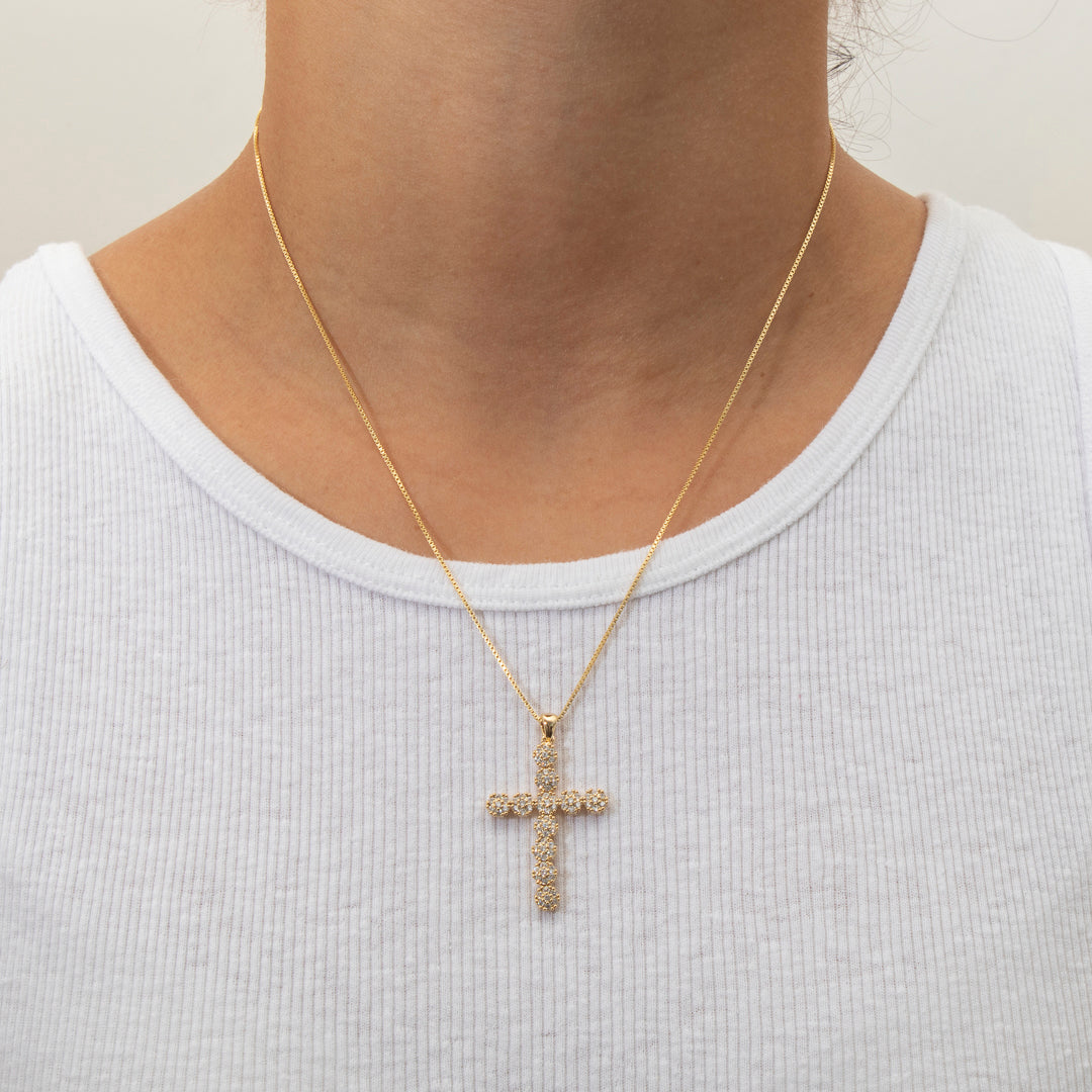 Abril crystal cross pendant