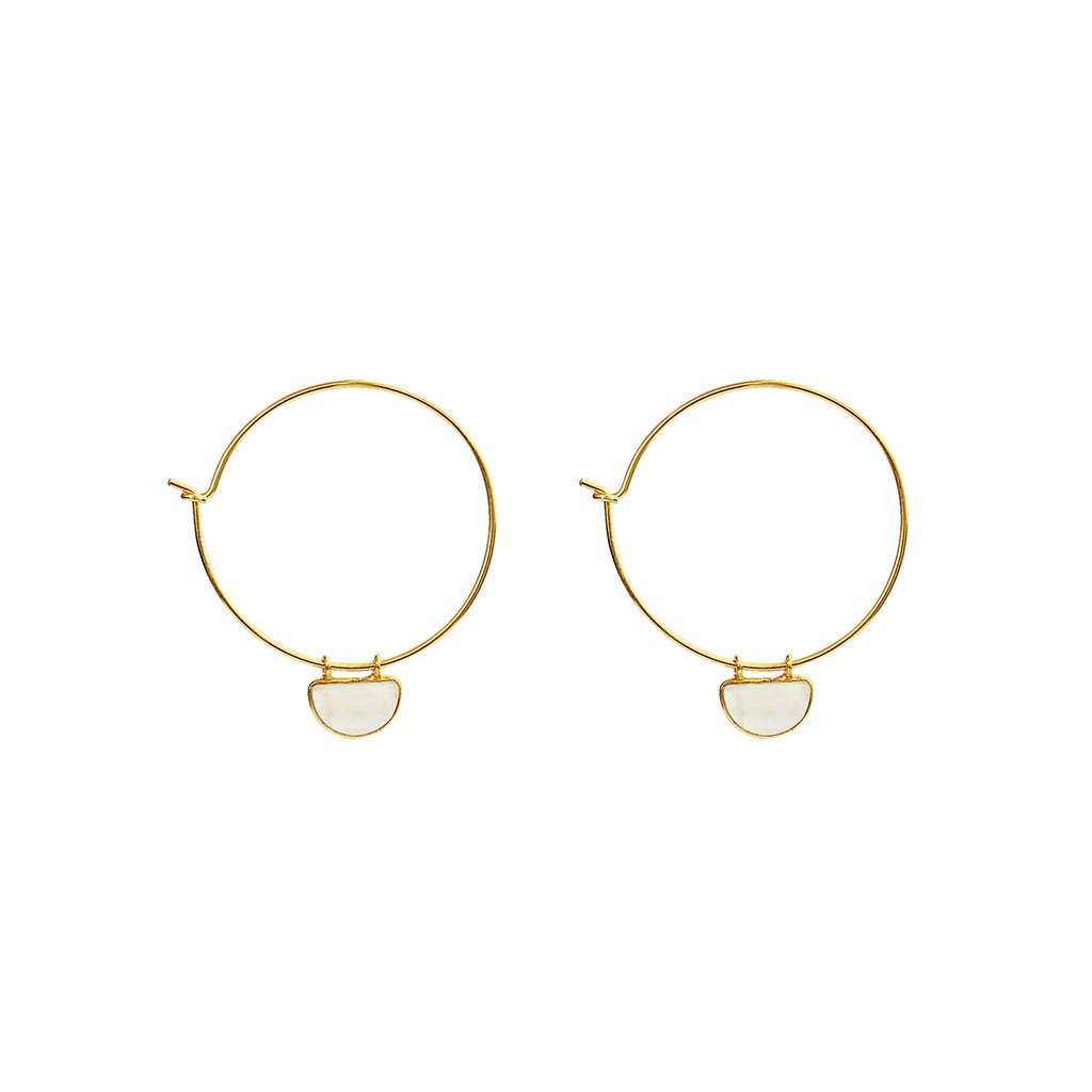 Desira semi precious gold hoops