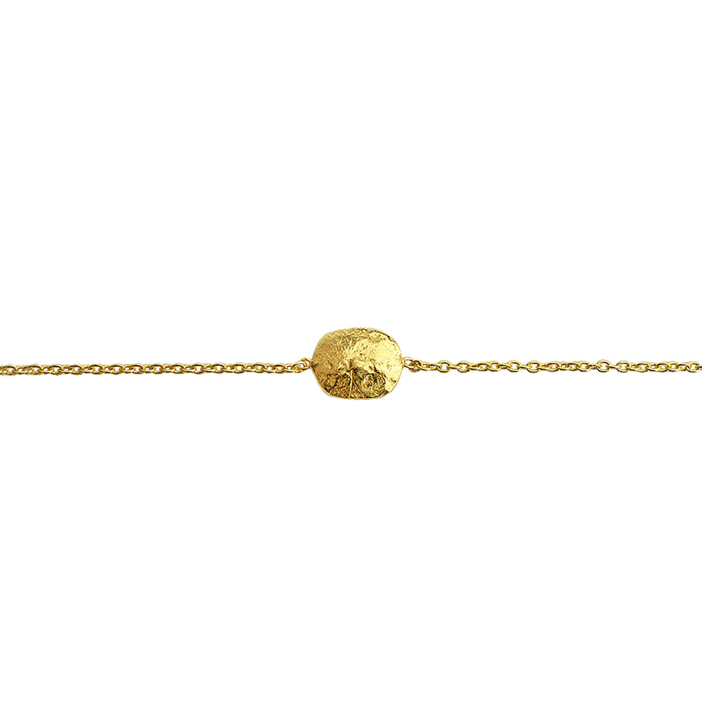 Britta hammered disc 2 micron gold bracelet