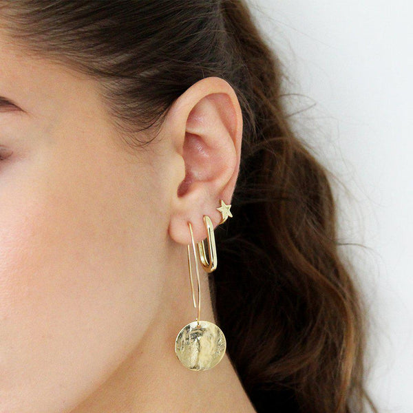 Liron disc small 2 micron gold earrings