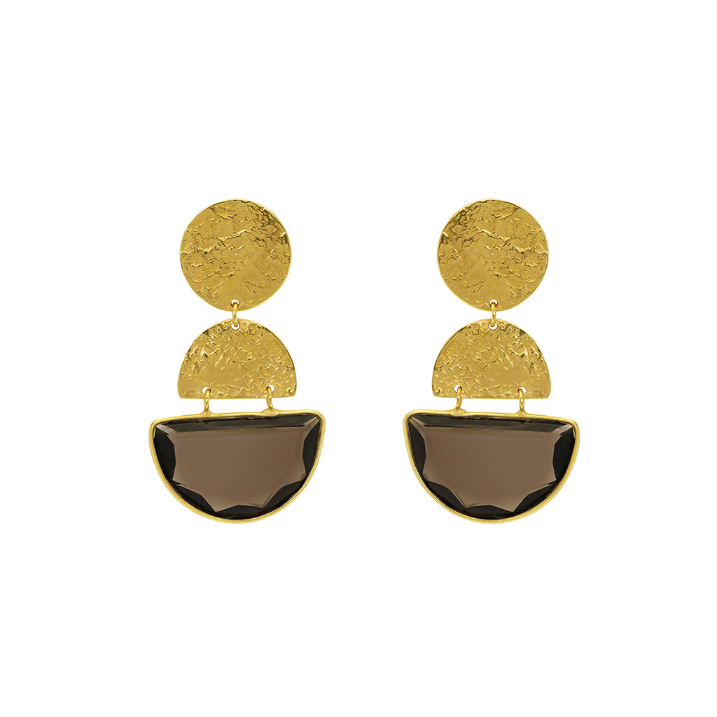 Safiya semi precious gold earrings