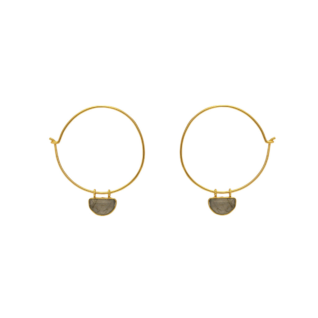 Desira semi precious gold hoops