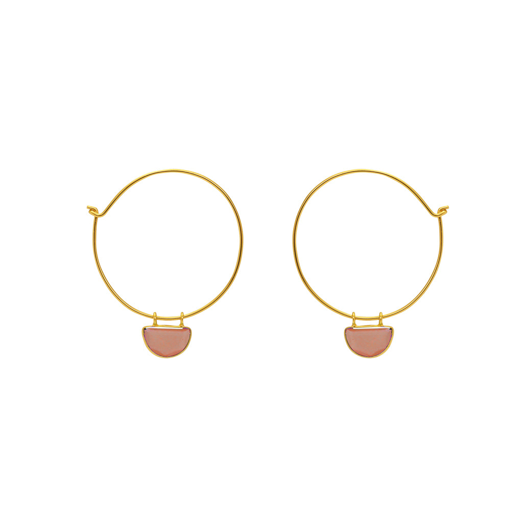 Desira semi precious gold hoops