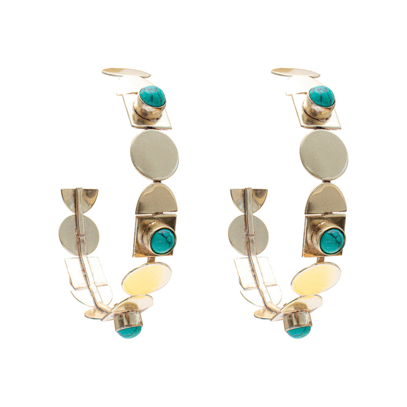 Vanni semi precious gold hoop earrings