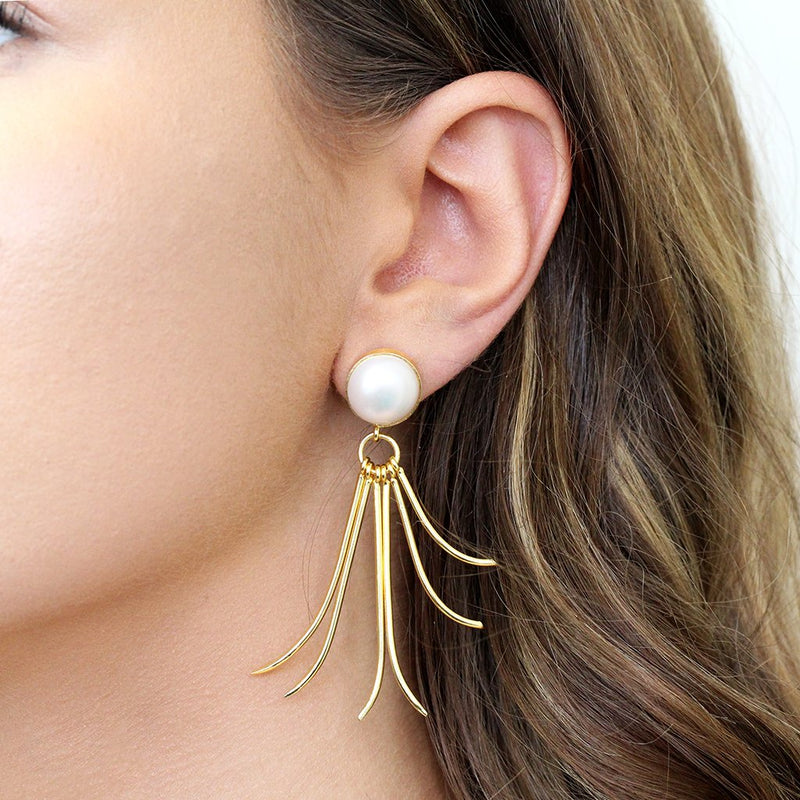 Oilli semi precious gold earrings