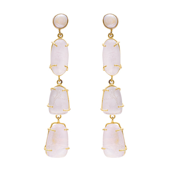 Palo semi precious gold earrings