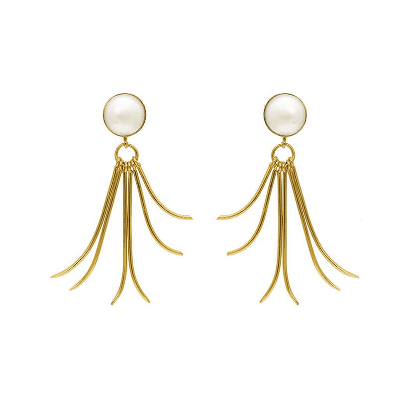 Oilli semi precious gold earrings