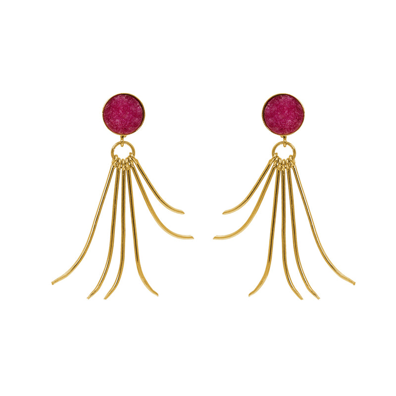 Oilli semi precious gold earrings