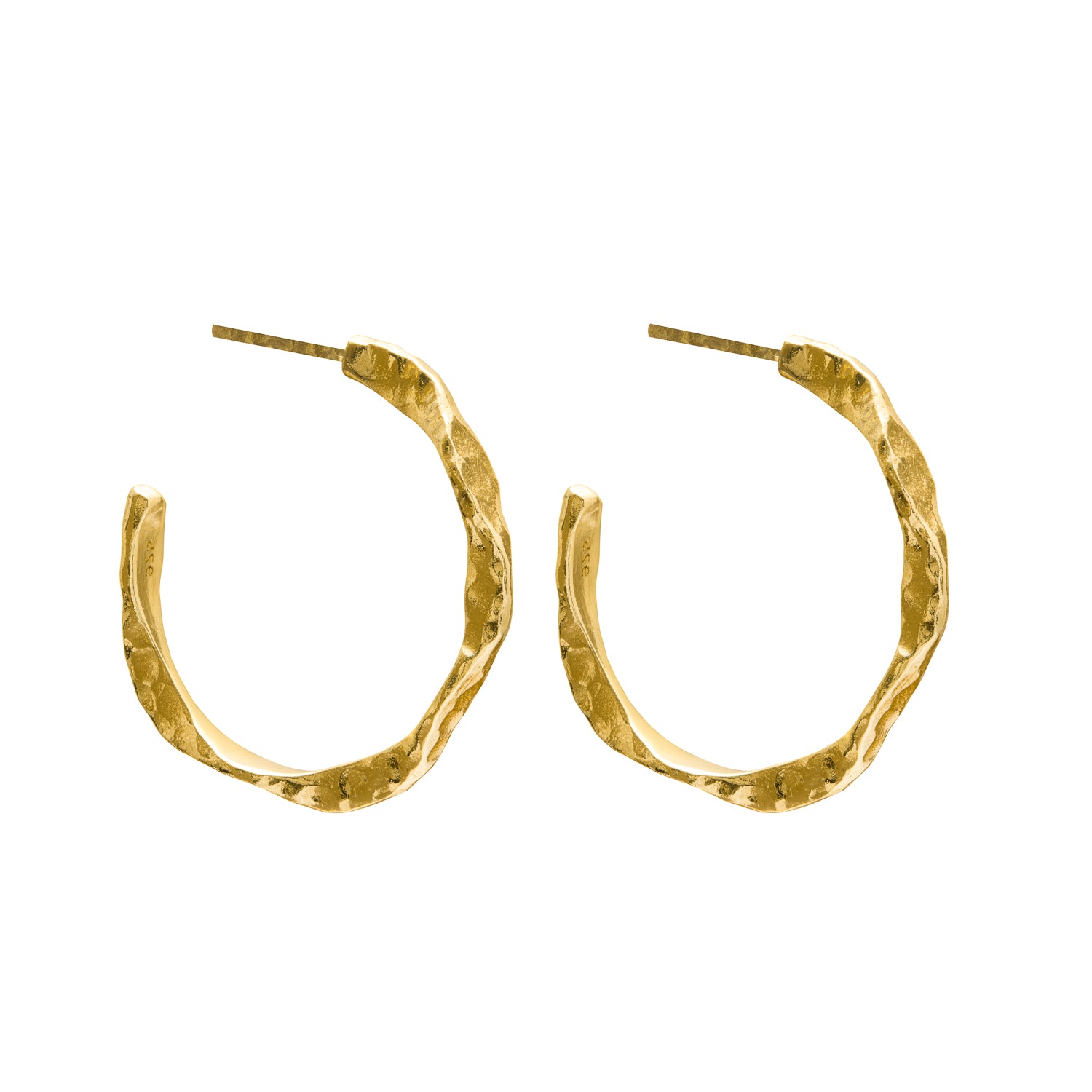 Elise beaten wave gold hoop earrings