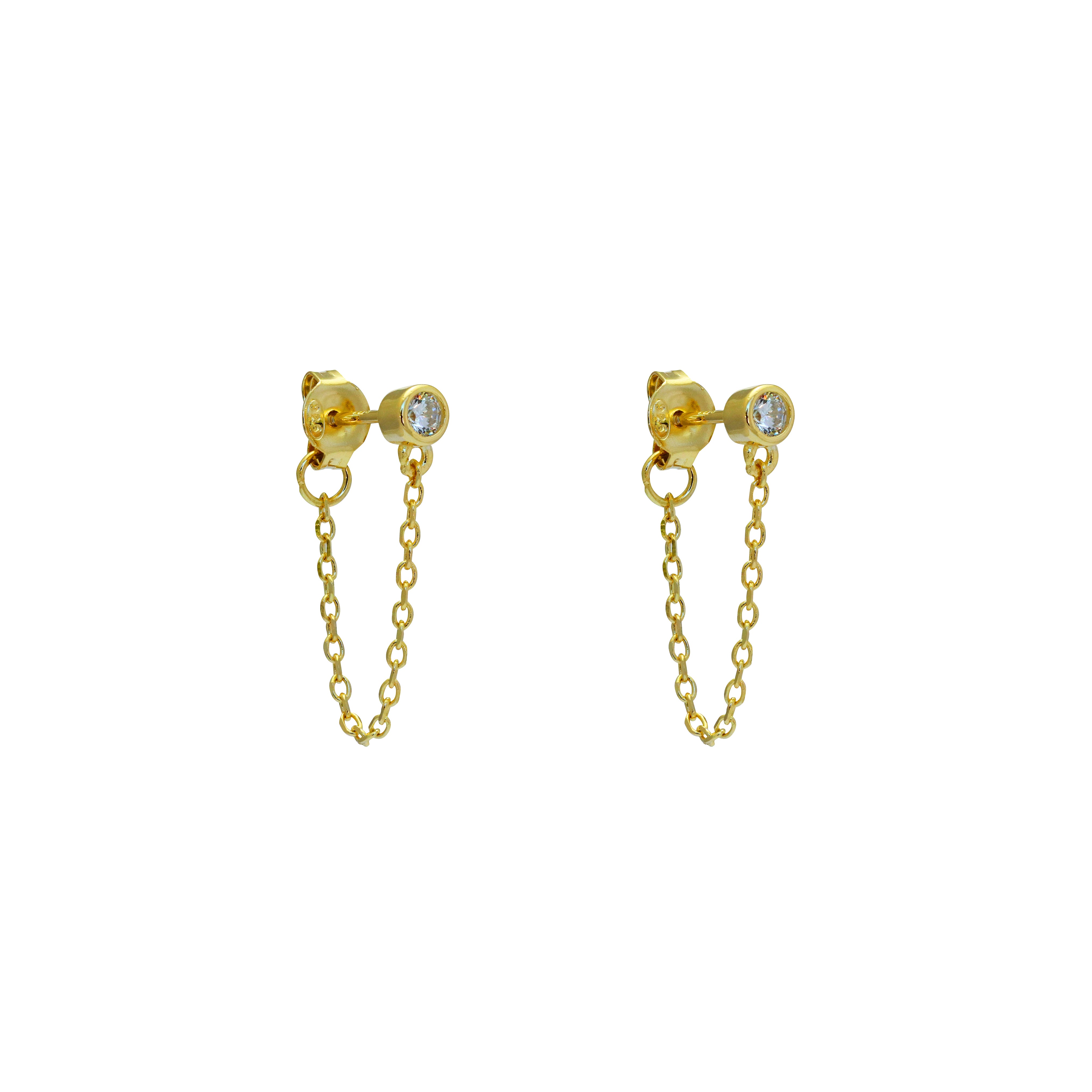 Aron crystal drop chain earring