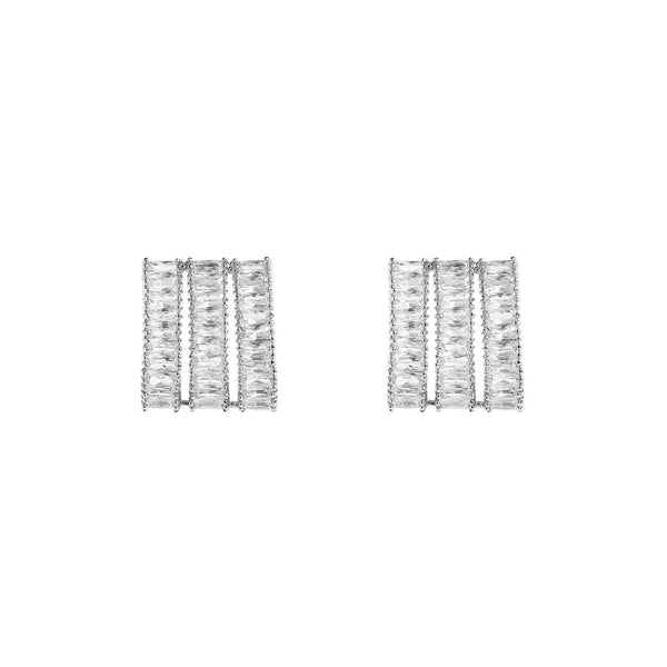 Lupe crystal three line drop stud earrings