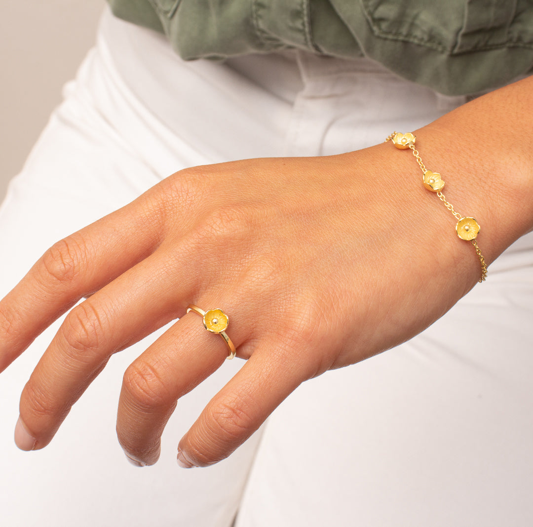 Aroura flower gold vermeil bracelet