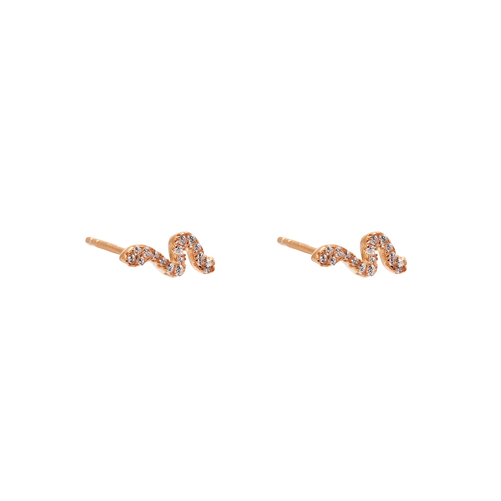 Snake cubic zirconia studs