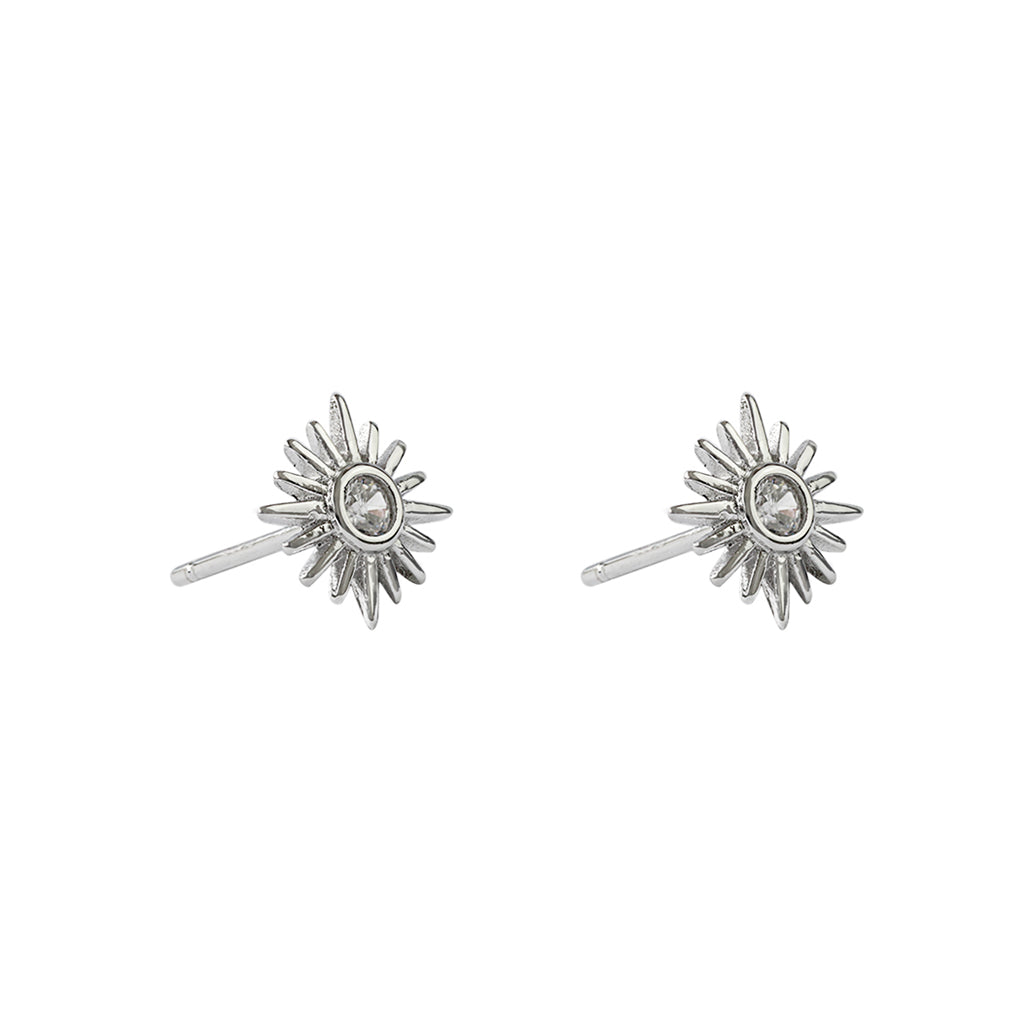 Sun crystal silver studs