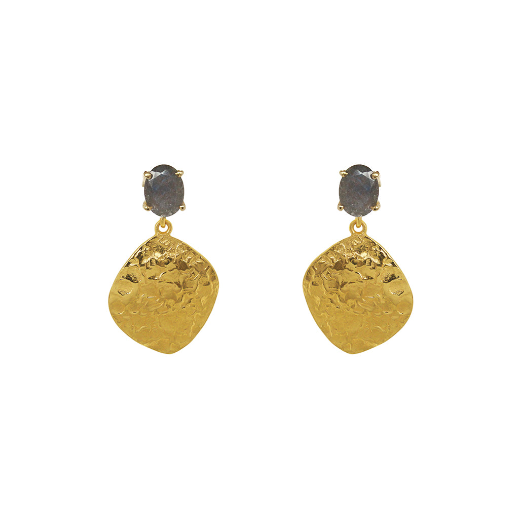 Dasya semi-precious 2 micron gold earrings