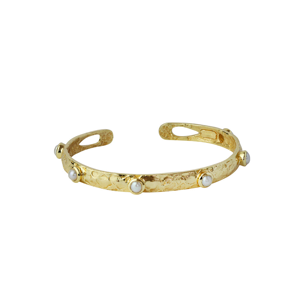 Vernon textured gold cuff bracelet