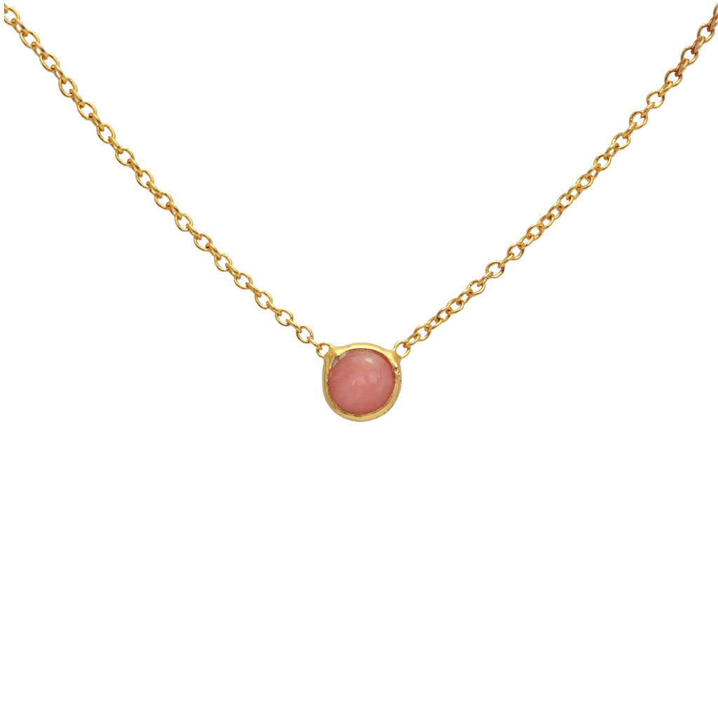 Lena pink opal necklace