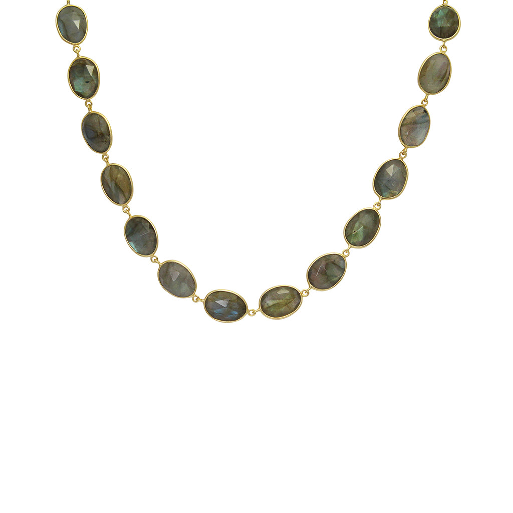 Jessica semi-precious gold necklace