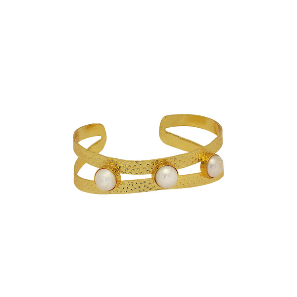 Ramio semi-precious gold cuff bracelet