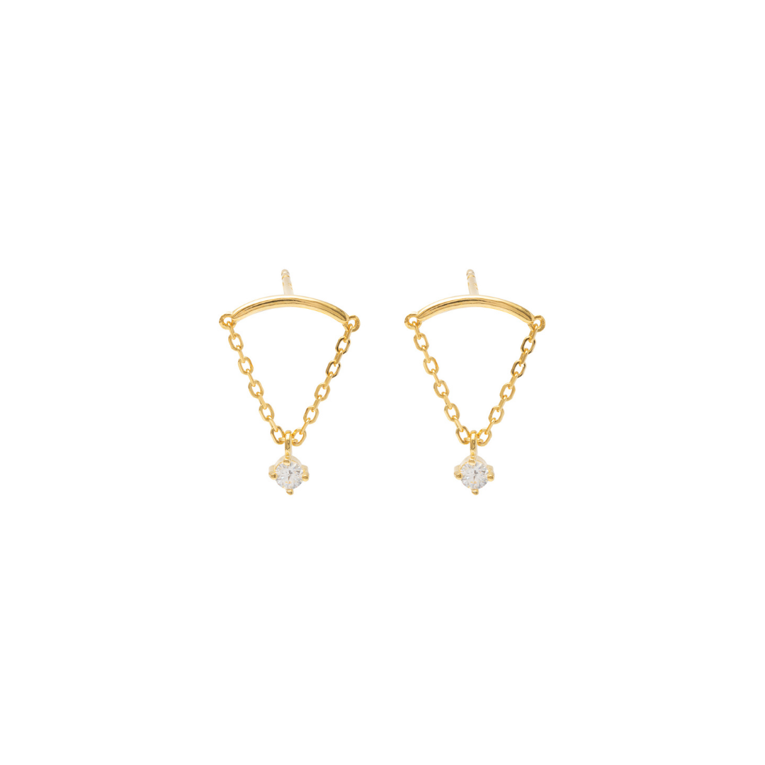 Zaria chain cz drop earrings