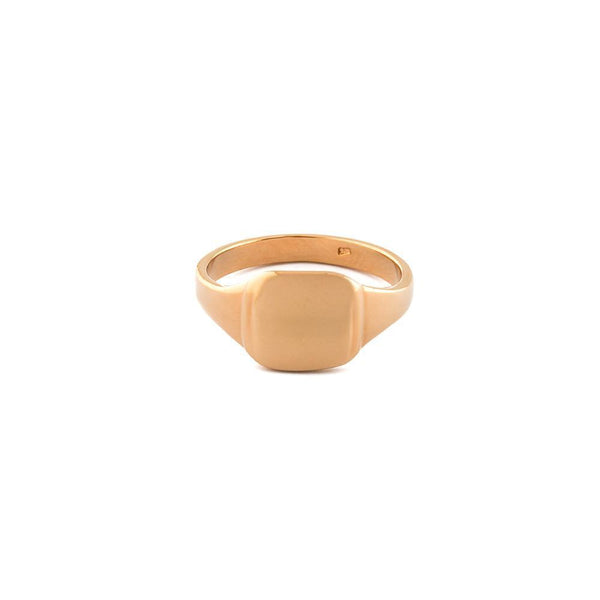 CADEN SIGNET ROSE GOLD RING-Rings-MEZI