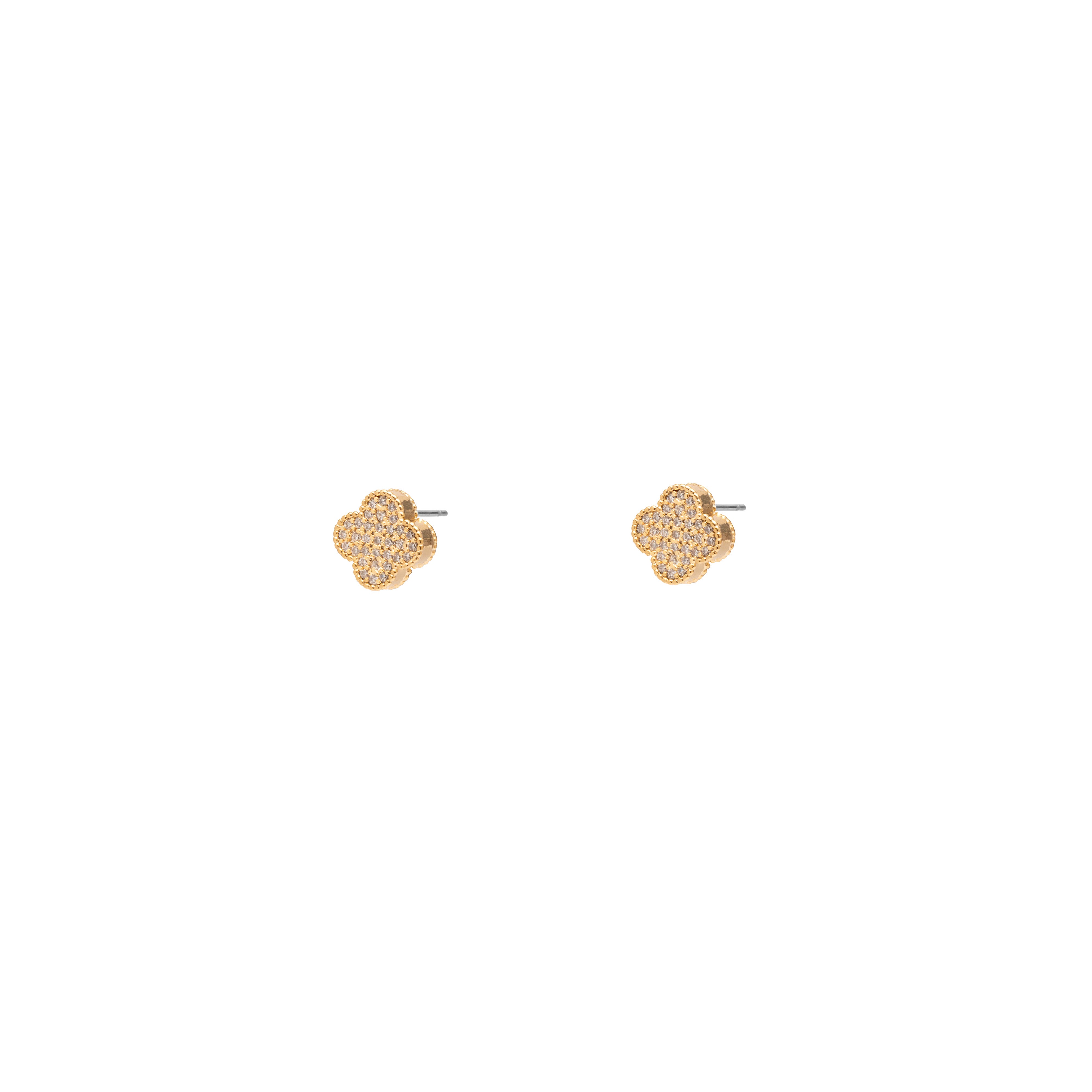 Clover coloured crystal stud earrings