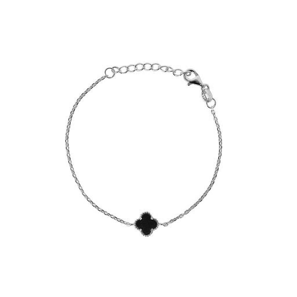 Black Leaf Clover Bracelet - JovianJewellery
