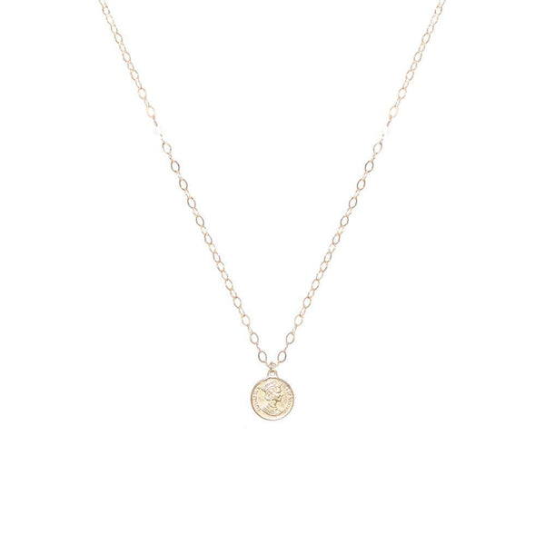 White gold deals coin pendant