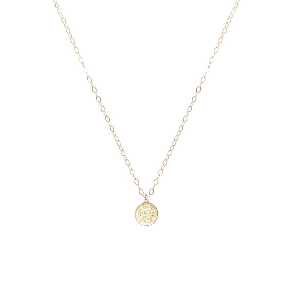 COIN SMALL GOLD FILLED PENDANT-Necklaces-MEZI