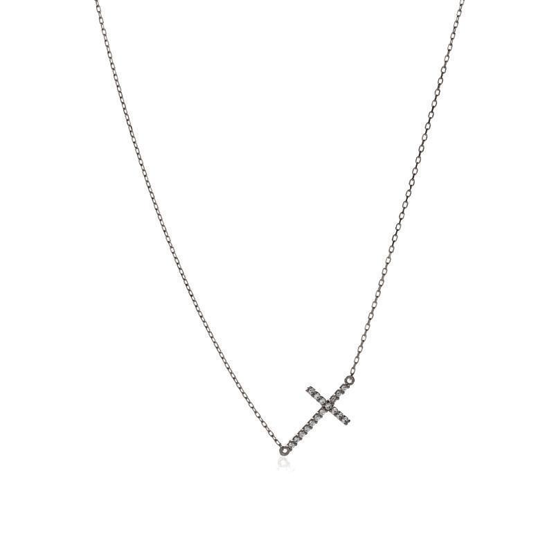 Cross crystal necklace