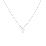 Cross white opalite silver necklace