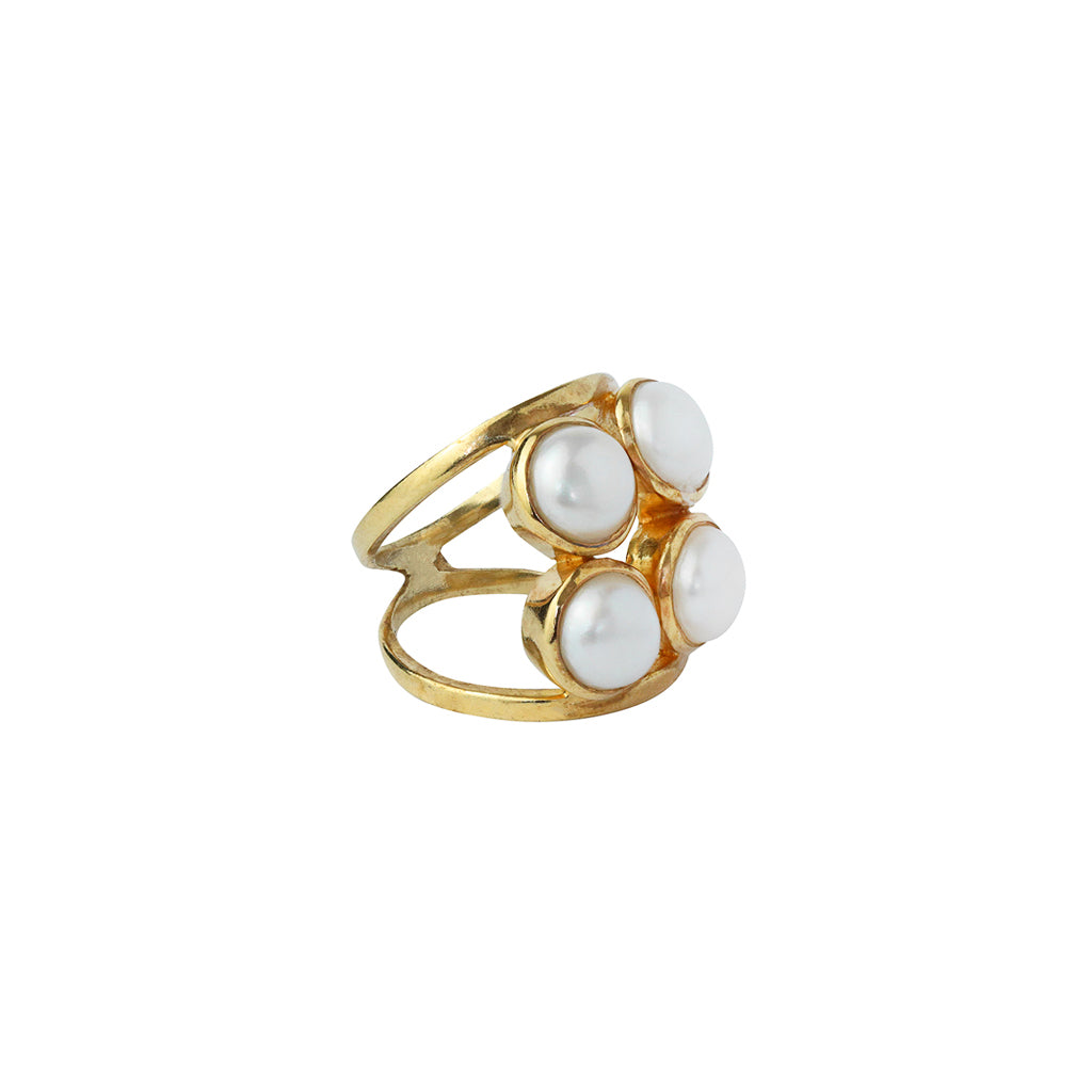 Edison 2 micron gold semi-precious ring