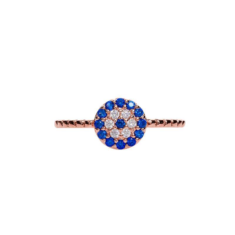 Evil eye crystal ring