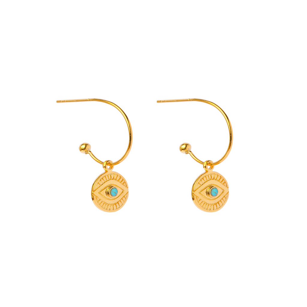 Evil eye hoop earrings