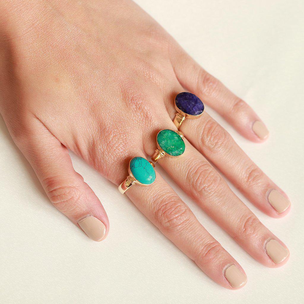 Helma semi-precious stone ring