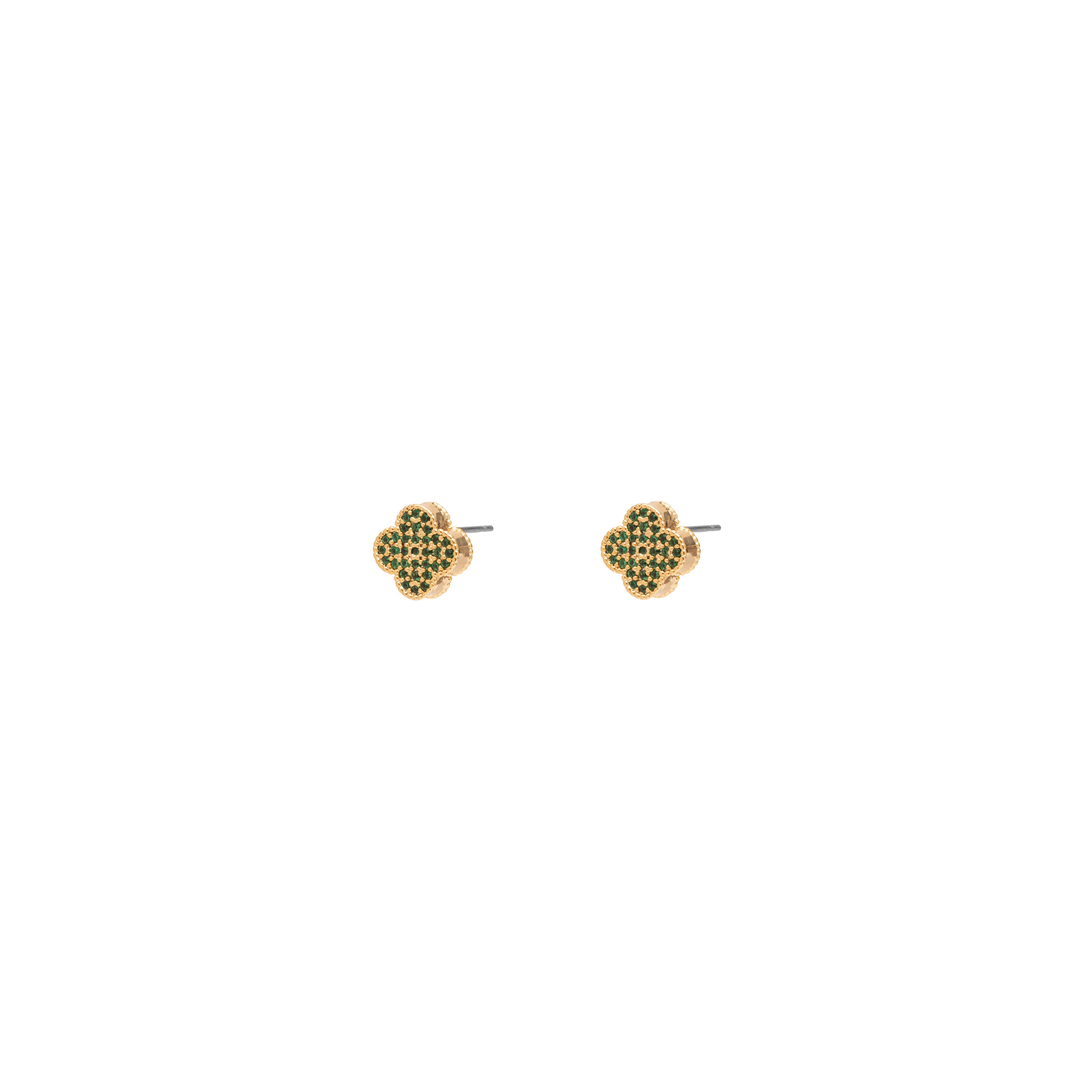 Clover coloured crystal stud earrings